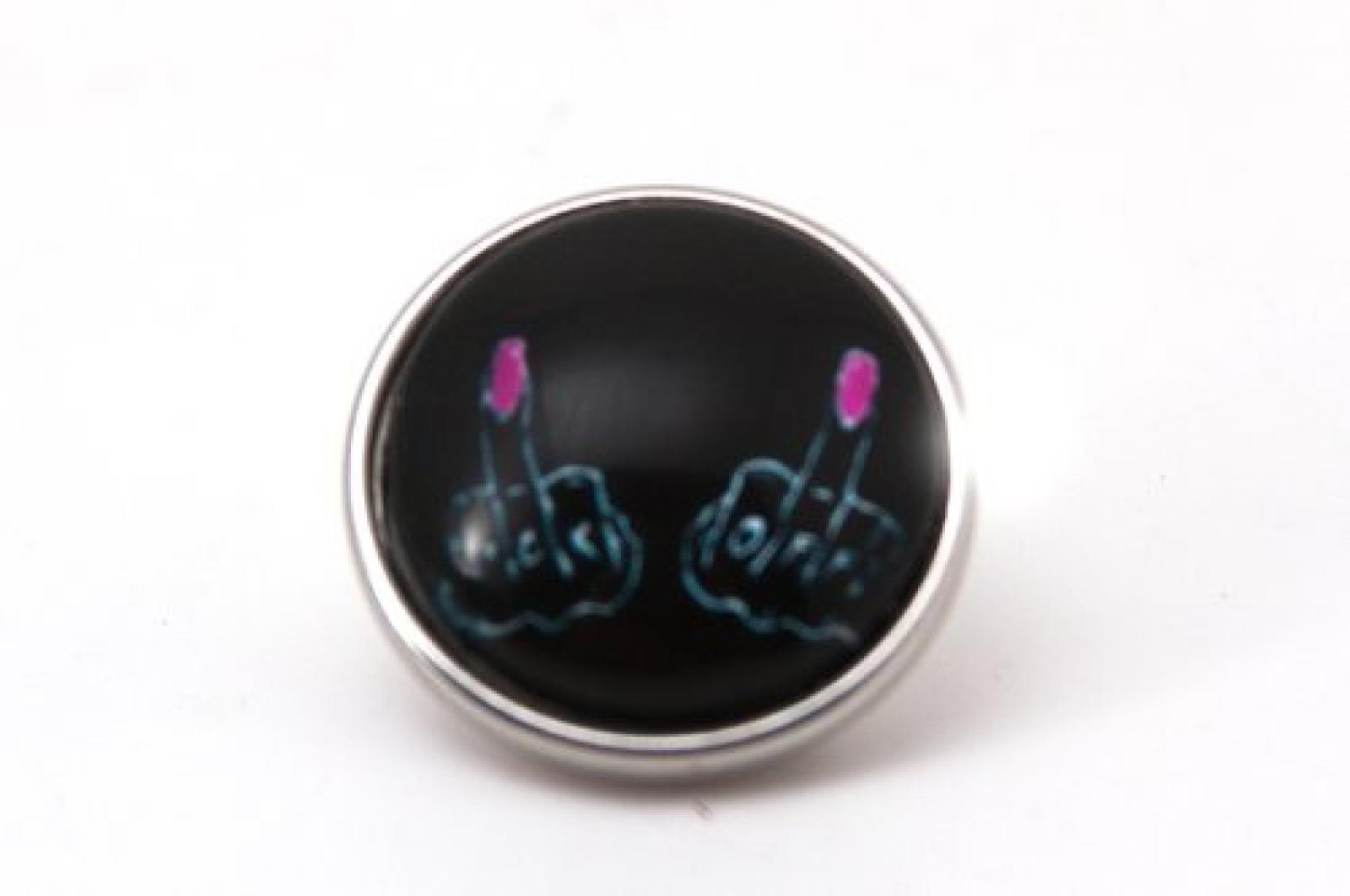 Chunks Chunk " Fuck off " für Armband & Kette Druckknopf charms Click Button CH2243 